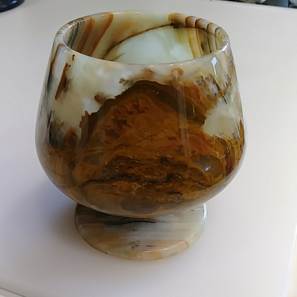 Natural stone carved goblet